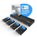Extensor de matriz HDMI 4x4 - UltraHD 4K a 60 Hz con un solo cable CAT6/7 (UHD48-EX230-K) 