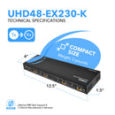 Extensor de matriz HDMI 4x4 - UltraHD 4K a 60 Hz con un solo cable CAT6/7 (UHD48-EX230-K) 