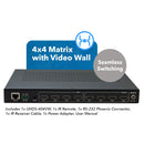 Matriz 4x4 sin interrupciones 4K a 60 Hz con videowall (UHDS-404VW)