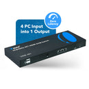 Conmutador KVM HDMI 4X1 OREI 4K a 60 Hz con control RS-232 (UKM-401)