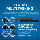 Conmutador KVM HDMI 4X1 OREI 4K a 60 Hz con control RS-232 (UKM-401)