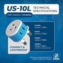 Adaptador de viaje para Sudáfrica y Botsuana - 2 en 1 - Tipo M - Diseño compacto (US-10L)