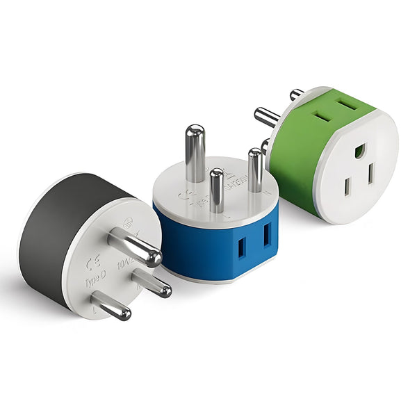 Adaptador de viaje para India y Nepal - 2 en 1 - Tipo D - Diseño compacto (US-10)