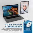 Adaptador de viaje para India y Nepal - 2 en 1 - Tipo D - Diseño compacto (US-10)