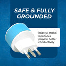 Adaptador de viaje para Italia y Uruguay - 2 en 1 - Tipo L - Diseño compacto (US-12A)