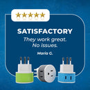 Adaptador de viaje para Italia y Uruguay - 2 en 1 - Tipo L - Diseño compacto (US-12A)