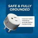 Adaptador de viaje para Tailandia - 2 en 1 - Tipo O - Diseño compacto (US-18)