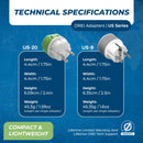 Adaptador de viaje para Dinamarca - 2 en 1 - Tipo K - Diseño compacto (US-20)