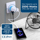 Adaptador de viaje para Dinamarca - 2 en 1 - Tipo K - Diseño compacto (US-20)