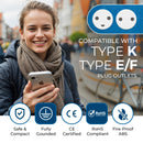 Adaptador de viaje para Dinamarca - 2 en 1 - Tipo K - Diseño compacto (US-20)