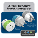 Adaptador de viaje para Dinamarca - 2 en 1 - Tipo K - Diseño compacto (US-20)