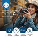 Adaptador de viaje europeo - 2 en 1 - Tipo C - Diseño compacto (US-9C)