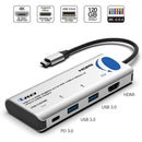 Adaptador HDMI-C a HDMI Hub 4K a 60 Hz USB 3.0 x 2 + USB-C PD 3.0 (100 W) - Thunderbolt 3, Extensión de pantalla