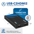 Extensor divisor HDMI OREI SplitXtend para pantalla extendida con dos monitores (USB-C2HDMI2)