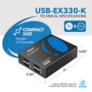 Extensor USB de 4 puertos sobre CAT 6 hasta 100 metros (USB-EX330-K)