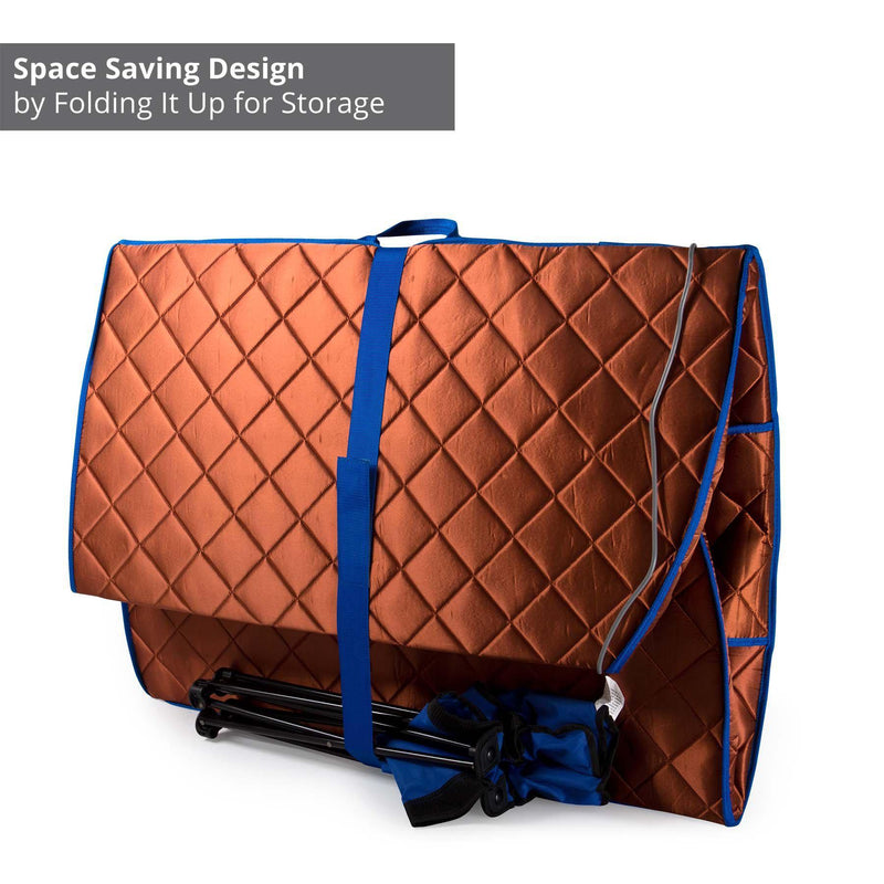 Durasage Health - Large Portable Low EMF Negative Ion Indoor Sauna with Chair and Heated Footpad Included - Copper
