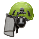 Safety Work at Height Helmet System with Iron Mesh Face Shield and Earmuffs