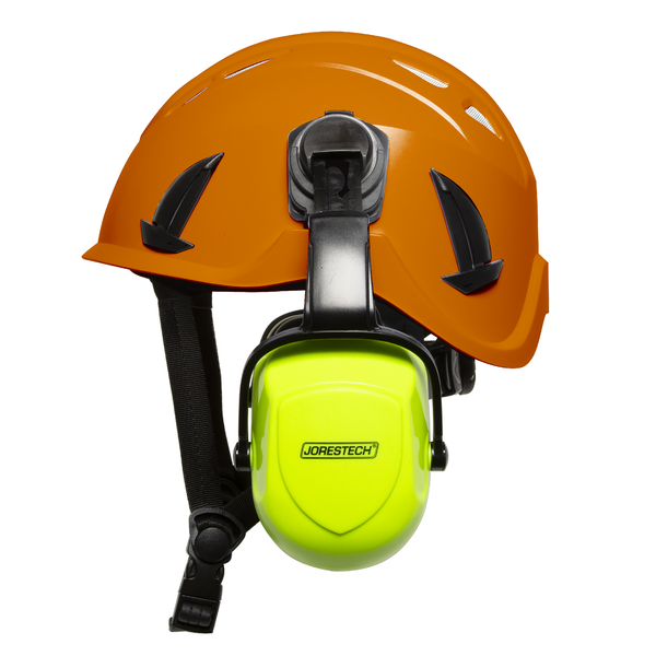 Ventilated Work at Height Hard Hat with Mounted Earmuffs