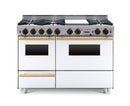 Chicago Brick Oven - 48” LP Gas True Dual-Fuel Self-Cleaning Convection Range - Open Burners