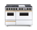 Chicago Brick Oven - 48” LP Gas True Dual-Fuel Self-Cleaning Convection Range - Sealed Burners