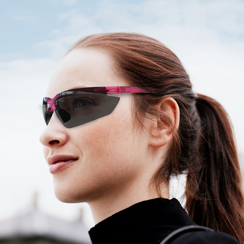 Wraparound Safety Glasses with Flexible Rubber Temple Tips