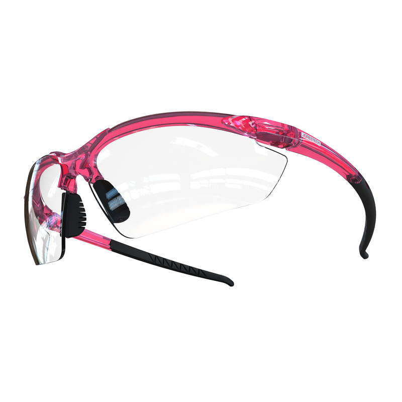 Wraparound Safety Glasses with Flexible Rubber Temple Tips - PinkFit Collection