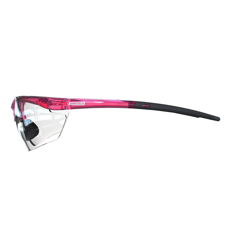 Wraparound Safety Glasses with Flexible Rubber Temple Tips - PinkFit Collection