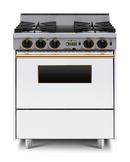Chicago Brick Oven - 30” Dual-Fuel Self-Cleaning Convection Range - Open Burners