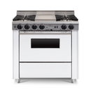 Chicago Brick Oven - 36” Dual-Fuel Self-Cleaning Convection Range - Open Burners