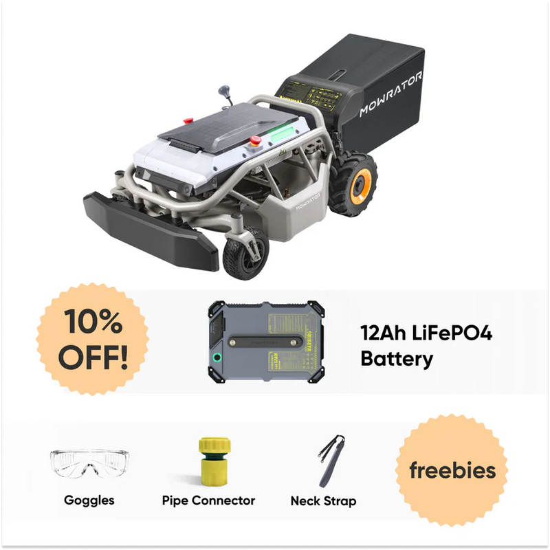 Cortadora de césped Mowrator S1 2WD + batería adicional de 12 Ah