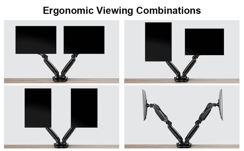 ErgoAV-Gas spring monitor mount for dual monitors up to 27"
