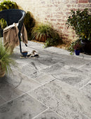 Alaska Silver Travertine Pattern Tumbled Pavers - Full Truckload