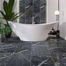 Amanos Black Marble Polished Floor and Wall Tile - Large Format - Livfloors Collection