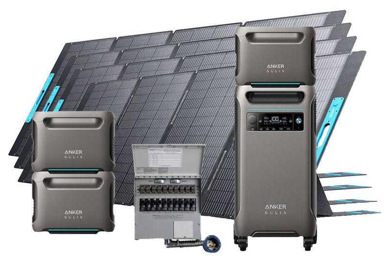 Anker SOLIX F3800 + Expansion Battery*3 + Transfer Switch Kit + PS400 Solar Panel 400W*4 (15360Wh in total)