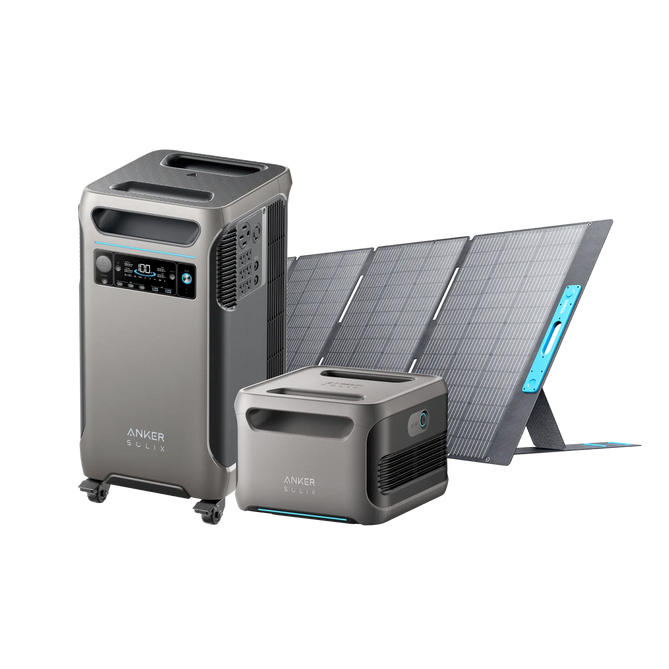 Anker SOLIX F3800 + Batería de expansión + Panel solar PS400 (7680 Wh en total)