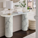 Arabescato Carara Marble Fluted Legs Designer Console