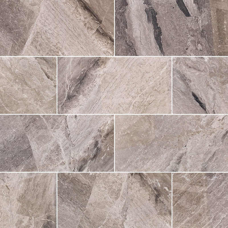 Atlantic Grey Cloudy Floor and Wall Marble Tile Polished - Livfloors Collection