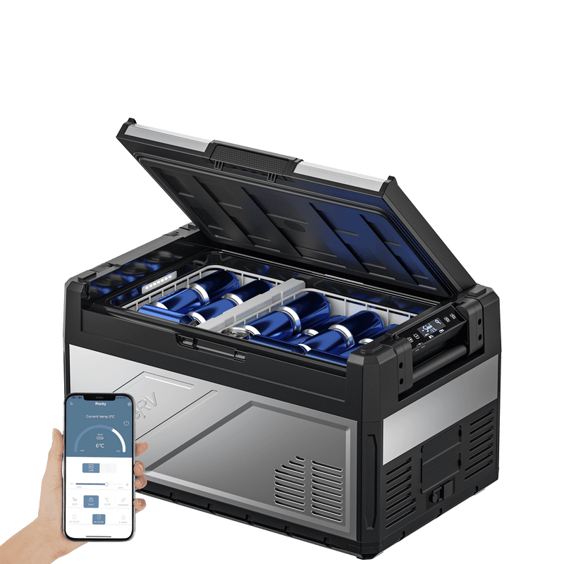 Refrigerador portátil BougeRV Rocky 41QT de 12 V y dos zonas