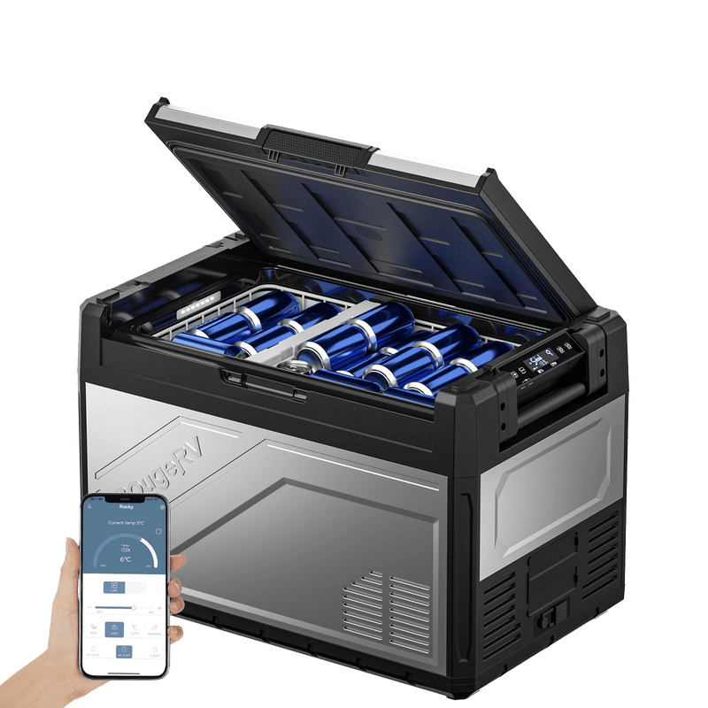 Refrigerador portátil BougeRV Rocky 55QT de 12 V y dos zonas