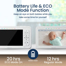 Paquete doble Babysense HD: monitor de video para bebés, sin WiFi, máquina de luz nocturna + monitor de bebé WiFi adicional con aplicación detectada 