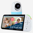 Babysense Max View: monitor de video para bebés con 2 cámaras, sin wifi, pantalla dividida, luz nocturna y dispositivo de sonido