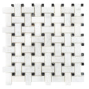 Carrara White-Toros Black Basketweave Mosaic Floor and Wall Tile - Livfloors Collection