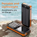 Sungale 10000mAh Solar Power Bank with Wireless Charging and Built-in Cables