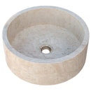 Natural Stone Beige Travertine Above Vanity Bathroom Sink Honed (D)16" (H)6"