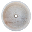 Natural Stone Beige Travertine Above Vanity Bathroom Sink Honed (D)16" (H)6"