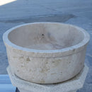 Natural Stone Beige Travertine Self-Rimming Above vanity or Drop-in Bathroom Sink