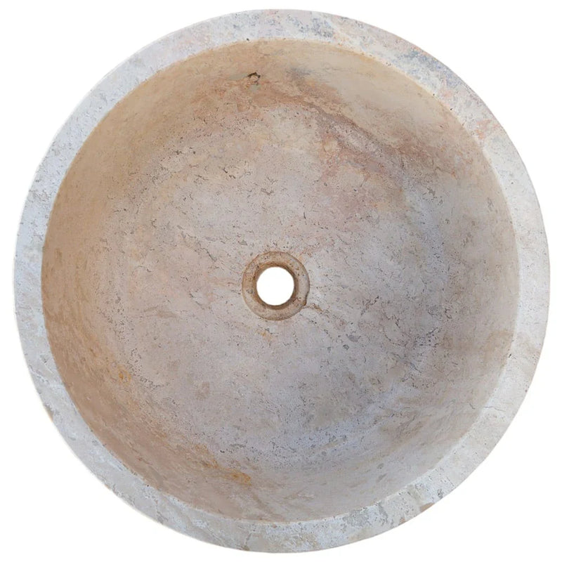 Natural Stone Beige Travertine Self-Rimming Above vanity or Drop-in Bathroom Sink