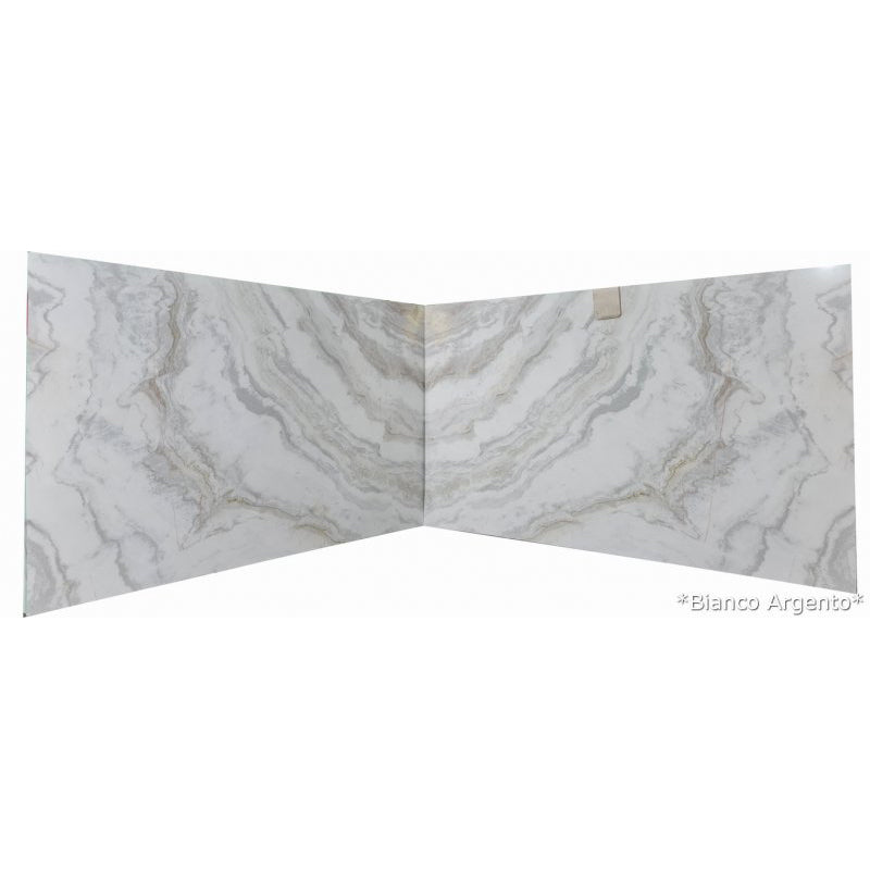 Bianco Argento White Bookmatching Marble Slabs Polished - Livfloors Collection