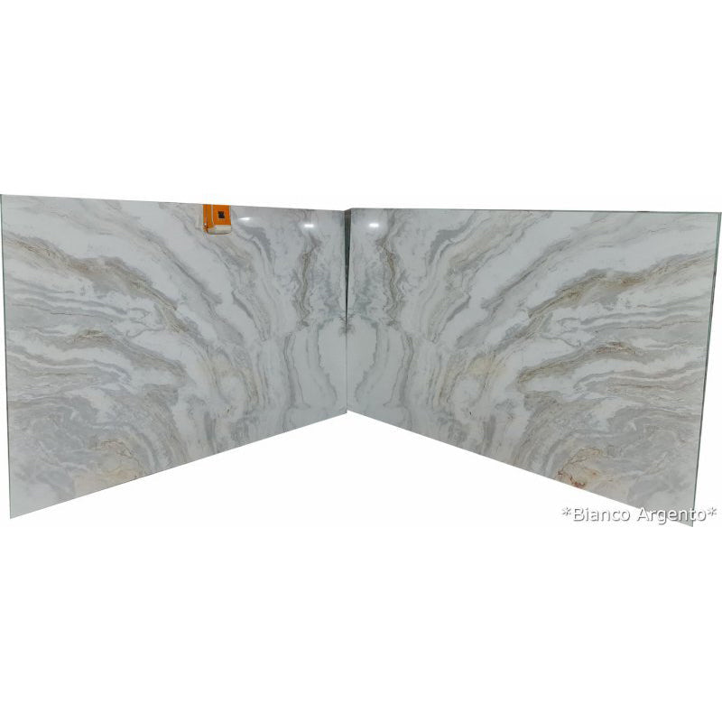 Bianco Argento White Bookmatching Marble Slabs Polished - Livfloors Collection