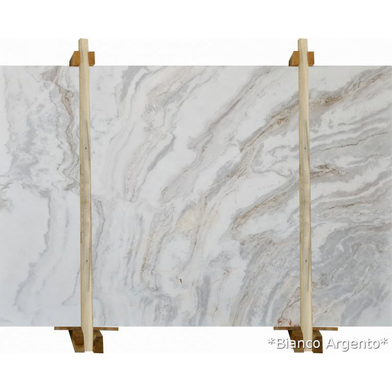Bianco Argento White Bookmatching Marble Slabs Polished - Livfloors Collection
